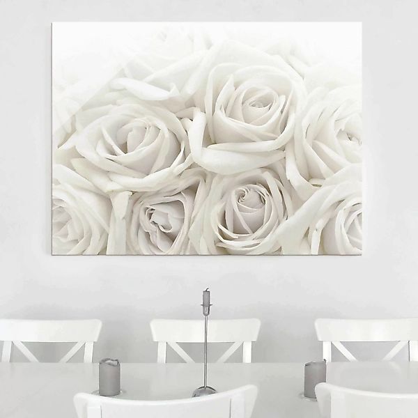 Glasbild Blumen - Querformat Wedding Roses günstig online kaufen