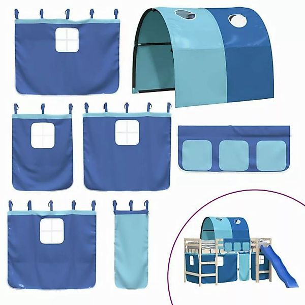 vidaXL Kinderbett Vorhänge für Hochbett mit Tunnel Blau Polyester günstig online kaufen