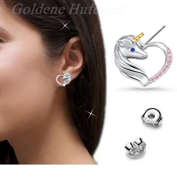Goldene Hufeisen Paar Ohrstecker Pferd Einhorn günstig online kaufen