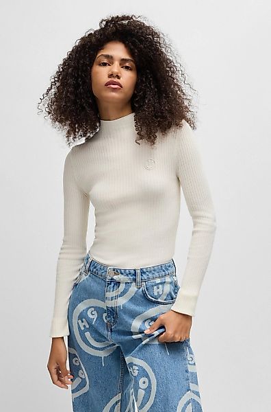HUGO Blue Stehkragenpullover "Sarmie", mit Label-Stitching günstig online kaufen