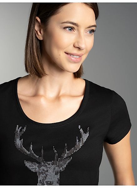 Trigema T-Shirt "TRIGEMA T-Shirt Glitzer-Hirsch", (1 tlg.) günstig online kaufen