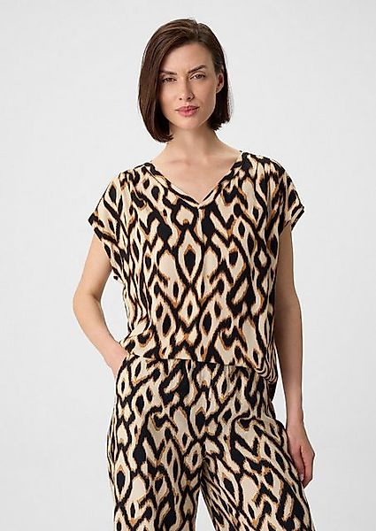 Comma Blusentop Bluse mit All-over-Print und V-Ausschnitt günstig online kaufen