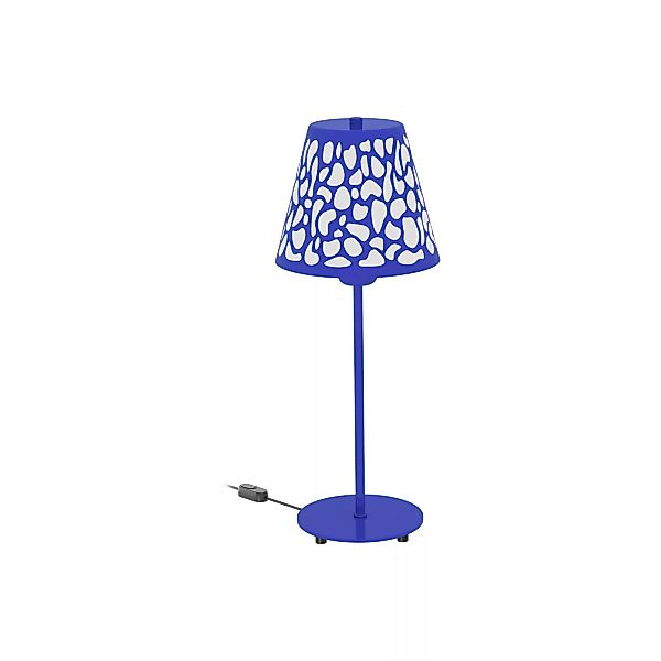 Aluminor Nihoa Tischlampe mit Lochmuster blau/weiß günstig online kaufen