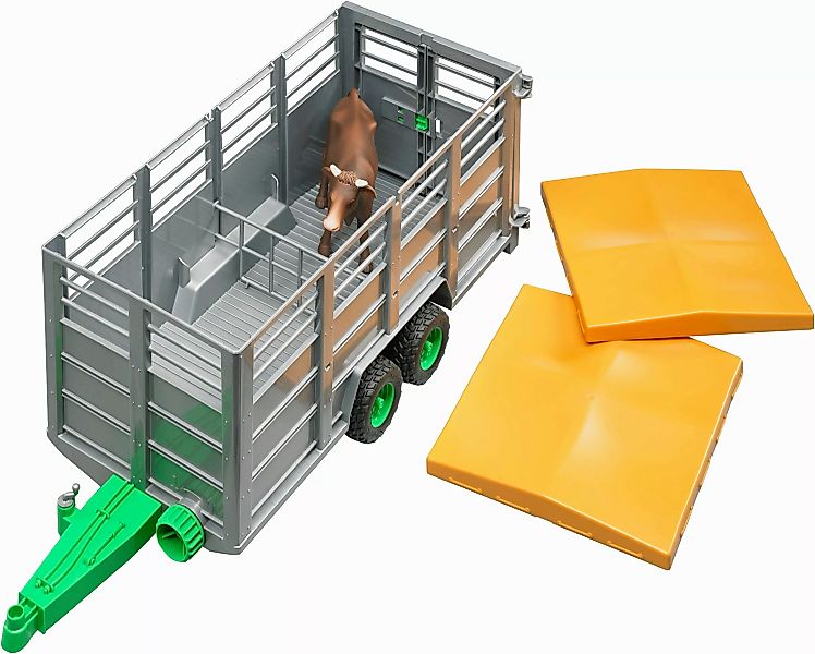 Bruder® Spielfahrzeug-Anhänger Viehtransportanhänger mit 1 Kuh günstig online kaufen
