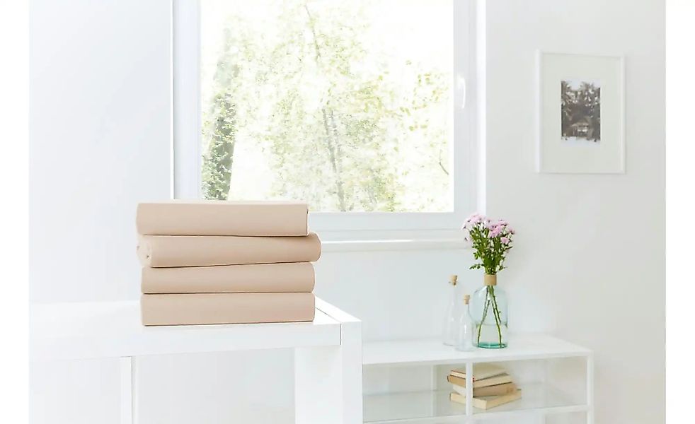 como Jersey-Spannbetttuch   ¦ beige ¦ Maße (cm): B: 150 Bettwaren > Bettlak günstig online kaufen