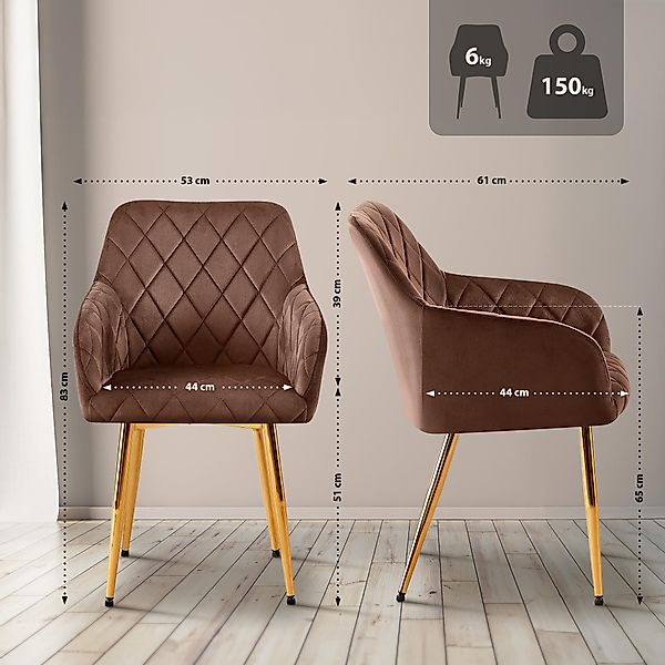 CLP Esszimmerstuhl Monett (2er Set), gepolsterte günstig online kaufen