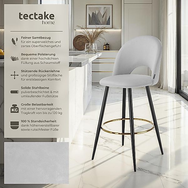 tectake Barhocker Barstuhl Sachel mit Rückenlehne, günstig online kaufen
