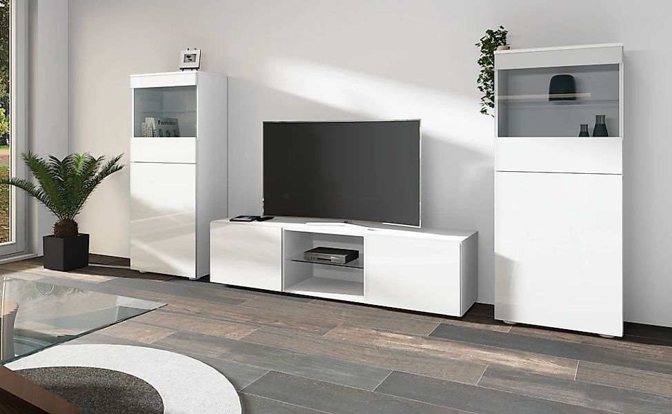 borchardt Möbel Wohnwand "Scala, Mediawand 3-teilig mit 2 Vitrinen und Lowb günstig online kaufen