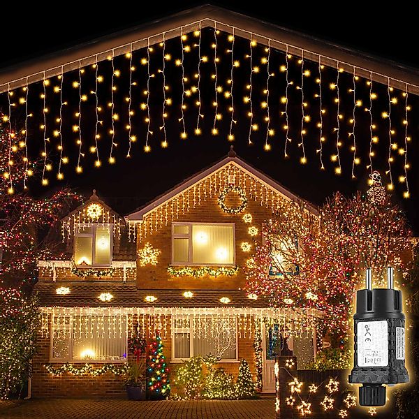 Salcar LED-Lichtervorhang LED Lichterkette Eisregenvorhang Außen, günstig online kaufen