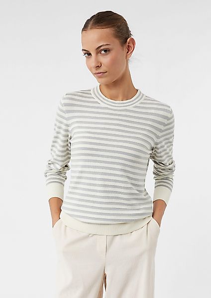 comma casual identity Langarmshirt Gestreifter Basic-Strickpullover günstig online kaufen