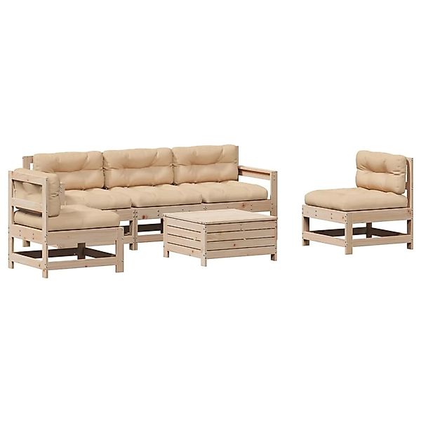 vidaXL 6-Tlg Garten-Lounge-Set mit Kissen Massivholz Kiefer 3250740 günstig online kaufen