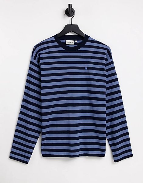 Carhartt WIP – Langärmliges, gestreiftes Shirt in Blau-Mehrfarbig günstig online kaufen