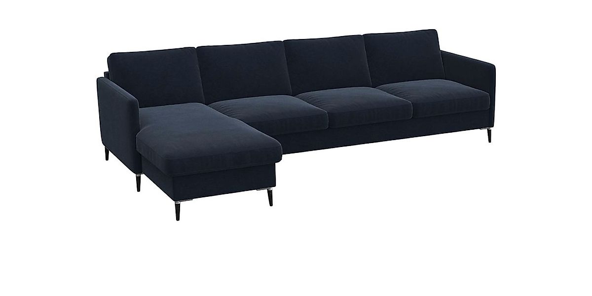 FLEXLUX Ecksofa »Fiore, L-Form«, schmale Armlehnen, Kaltschaum, Füße Alu+sc günstig online kaufen