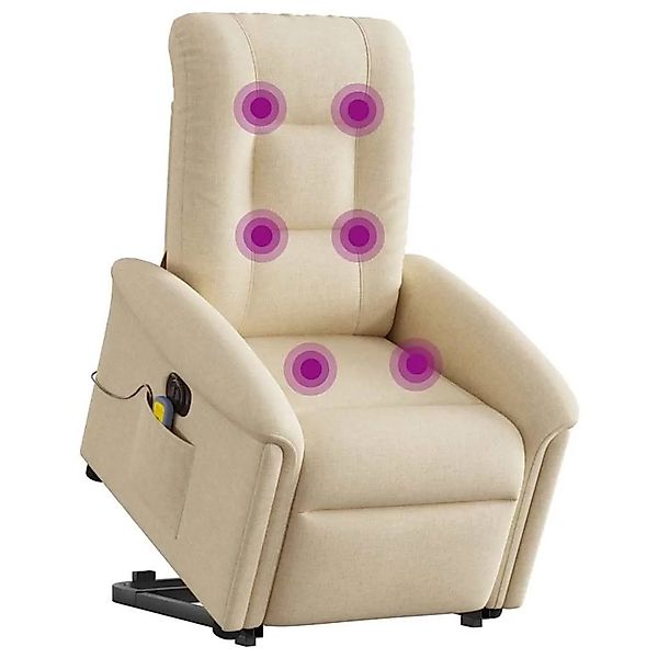 vidaXL Elektrischer Massagesessel mit Aufstehhilfe Creme Stoff 3303292 günstig online kaufen