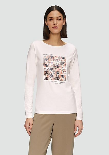 s.Oliver Langarmshirt T-Shirt Langarmshirt mit Frontprint und Pailletten günstig online kaufen