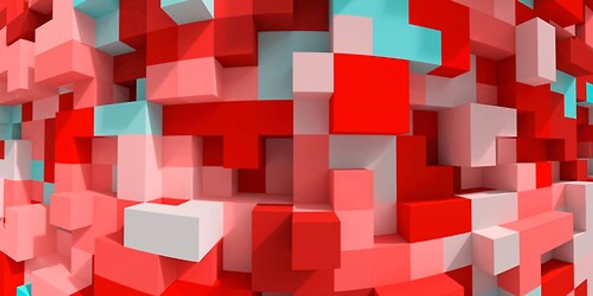 Architects Paper Fototapete »3D Cubes Red«, Vlies, Wand, Schräge günstig online kaufen