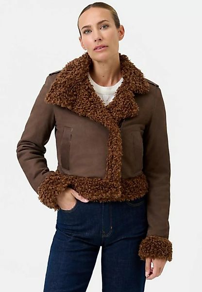 RICANO Lederjacke Natalia Lederjacke aus Lamm-Velour-Leder mit Kunstfellkra günstig online kaufen