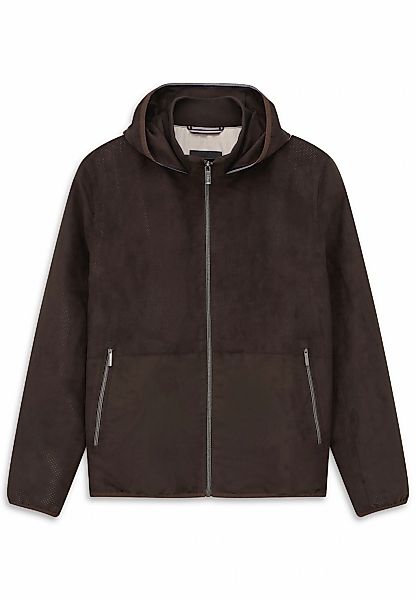 bugatti Kurzjacke "Premium Suede" Regular Fit wasserabweisend mit Kapuze günstig online kaufen