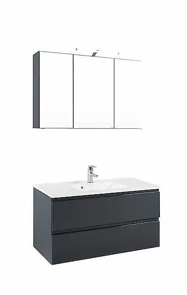 welltime Badmöbel-Set "Cardiff" 2 tlg. griffloses Design, Breite 100 cm günstig online kaufen