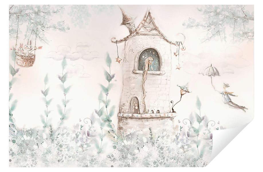 Wallarena Fototapete Kinderzimmer Mädchen Prinzessin Pastell günstig online kaufen