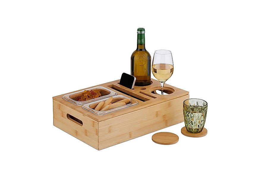 relaxdays Tabletttisch Couchbar aus Bambus günstig online kaufen