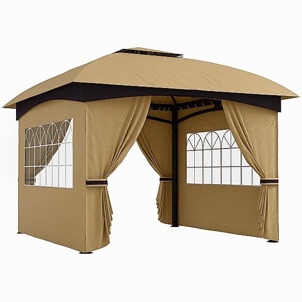 Outsunny Pavillon wasserabweisend Gartenpavillon mit 4 günstig online kaufen