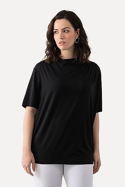 Ulla Popken T-Shirt T-Shirt Lyocell Wasserfall-Ausschnitt Halbarm günstig online kaufen