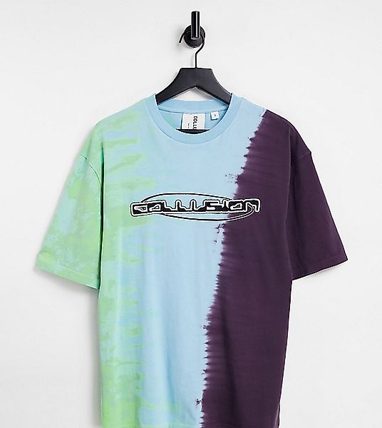 COLLUSION – T-Shirt mit Batikmuster und Markenprint-Mehrfarbig günstig online kaufen