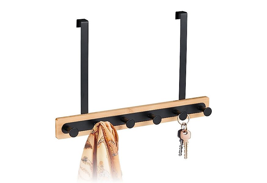 relaxdays Türgarderobe mit 6 Hake, Türen, schwarz günstig online kaufen