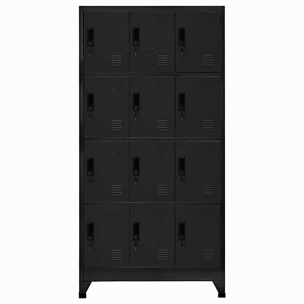 vidaXL Mehrzweckschrank Schließfachschrank Schwarz 90x45x180 cm Stahl günstig online kaufen