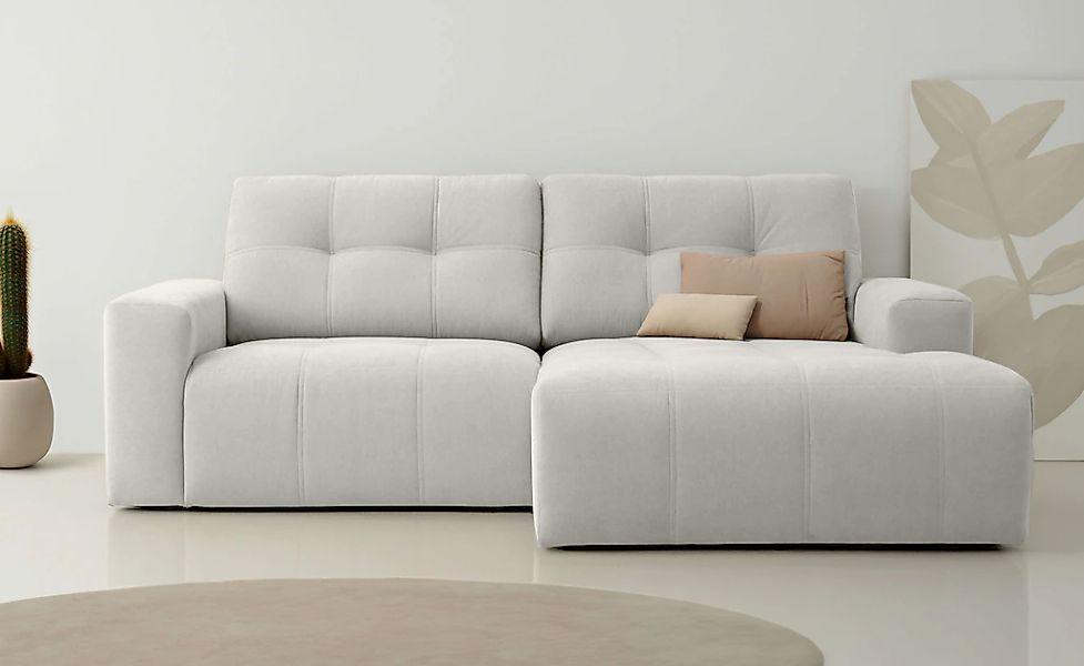Home affaire Ecksofa "Turnon, Lounge-sofa, Breite 221 cm", Chenille, mit Kn günstig online kaufen