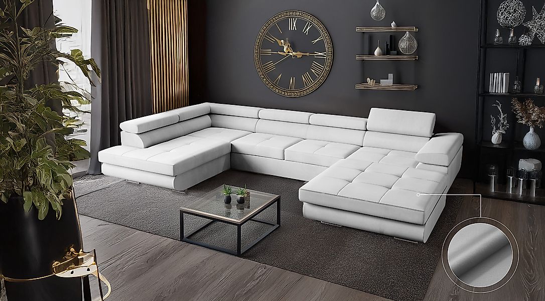 Goldstoff Wohnlandschaft mit Schlaffunktion, Couch für günstig online kaufen
