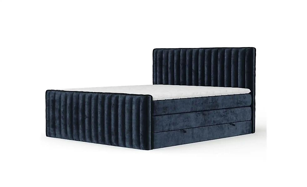 Boxspringbett mit Stauraum   ¦ blau ¦ Maße (cm): B: 164 H: 120 Betten > Kom günstig online kaufen
