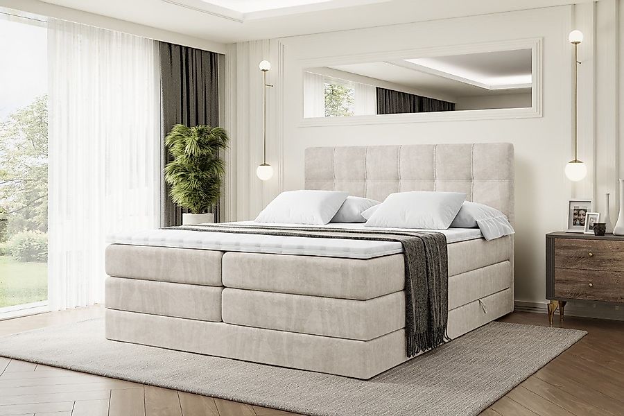 ALTDECOR Boxspringbett MARCE KING (Multipocket-Matratze H4, günstig online kaufen