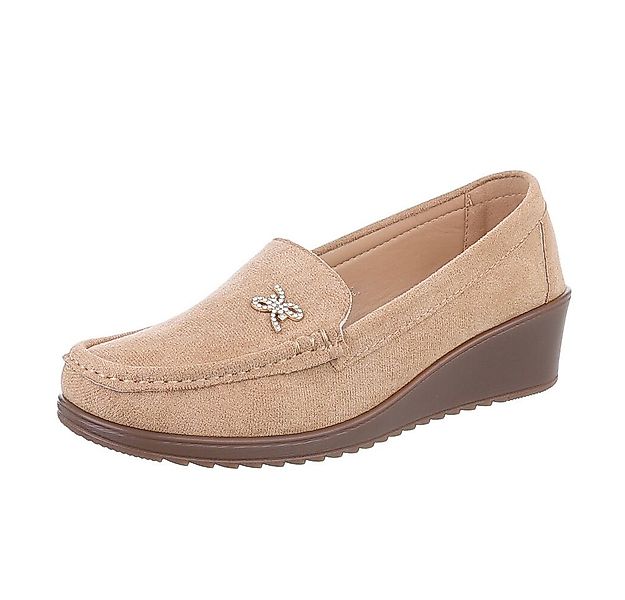 Ital-Design Damen Mokassins Freizeit Slipper (87214397) Keilabsatz/Wedge Mo günstig online kaufen