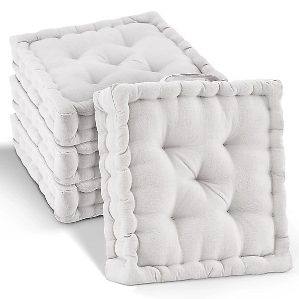 Beautissu Mila Stuhlkissen 50x50x10cm Natur 4tlg günstig online kaufen