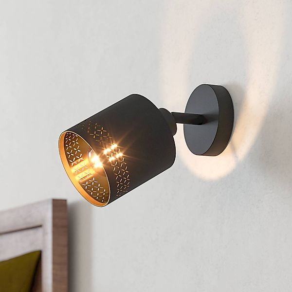 Wandspot Esteperra, schwarz/gold, einflammig günstig online kaufen