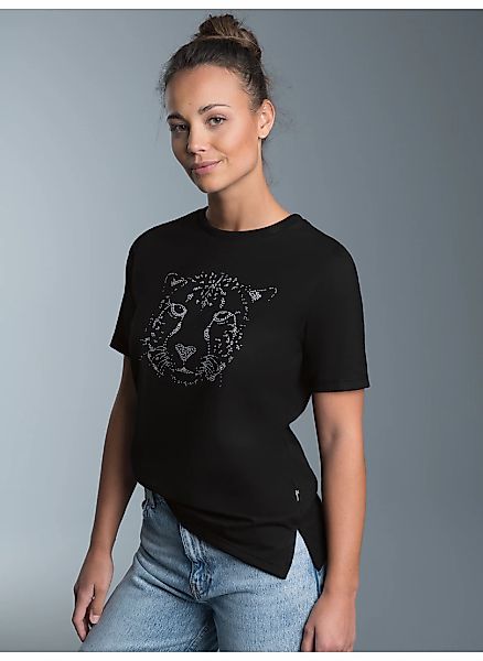 Trigema T-Shirt "TRIGEMA T-Shirt mit glitzerndem Leopardenprint", 1 Stk. günstig online kaufen