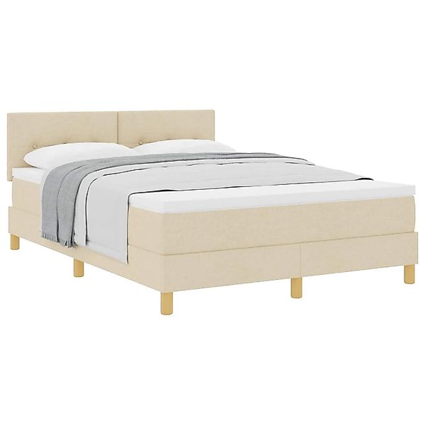 vidaXL Boxspringbett mit Matratze Creme 160 x 200 cm Stoff 3338935 günstig online kaufen