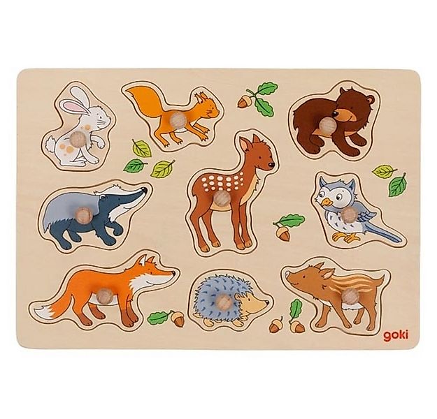 goki Steckpuzzle Steckpuzzle Waldtiere Holzpuzzle 9 Teile Goki, 9 Puzzletei günstig online kaufen