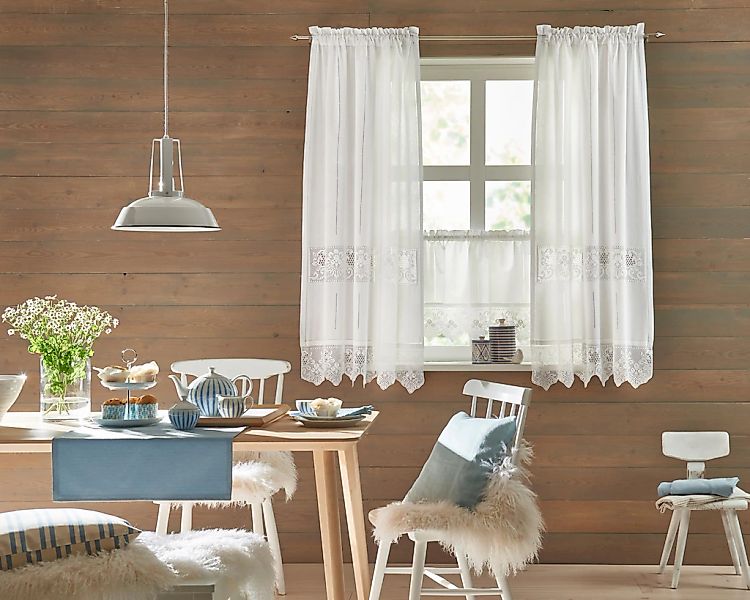 HOSSNER - ART OF HOME DECO Querbehang "Dachstein" Stangendurchzug 1 Stk. tl günstig online kaufen