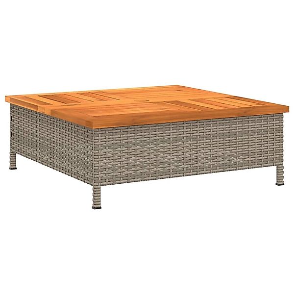 vidaXL Gartentisch Grau 70x70x25 cm Rattan und Akazienholz 3281630 günstig online kaufen