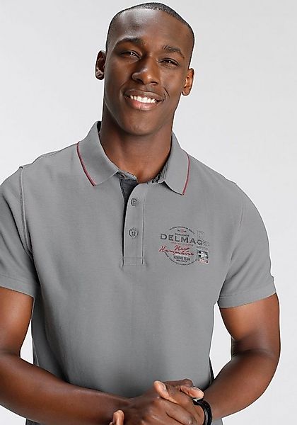 DELMAO Poloshirt Kurzarm, mit Rippbündchen, Polokragen günstig online kaufen