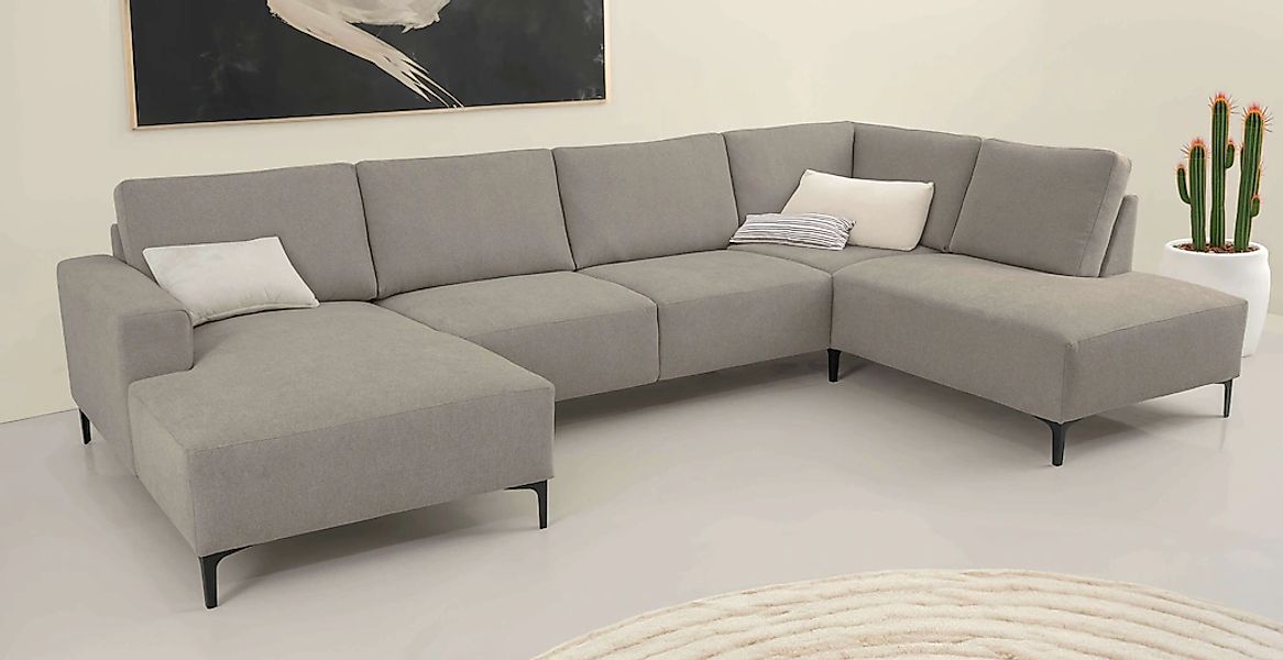Home affaire Wohnlandschaft "Tournon U-Form, XXL Sofa, Breite 333 cm, Webst günstig online kaufen