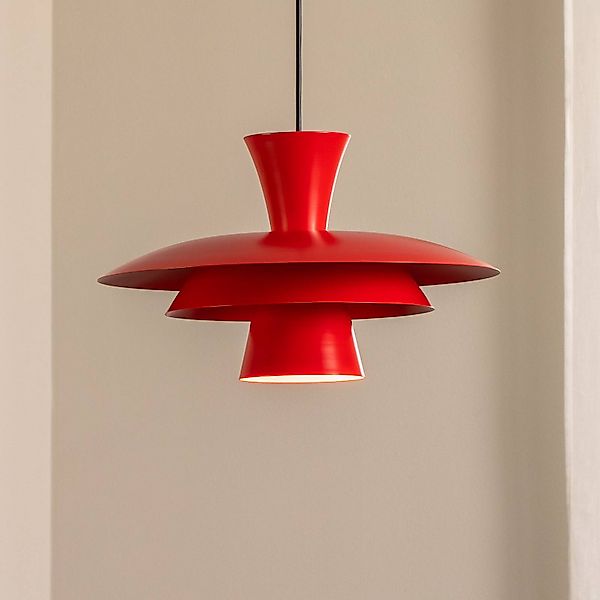 Hängeleuchte Plato, rot, Metall, Ø 38 cm, E27 günstig online kaufen