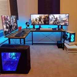 TLGREEN Computertisch Gaming Tisch L-Form Schreibtisch, günstig online kaufen
