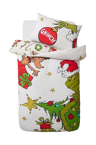 Next Bett-Set Bettbezug und Kissenbezug mit Weihnachtsgrinch, Bezug: Baumwo günstig online kaufen