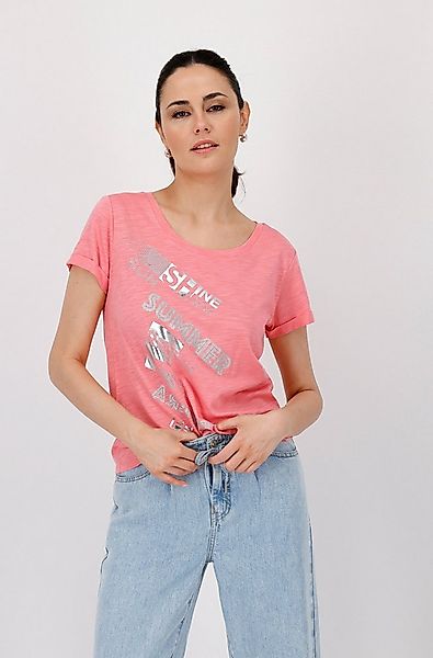 Monari Rundhalsshirt mit Folienglanzdruck günstig online kaufen