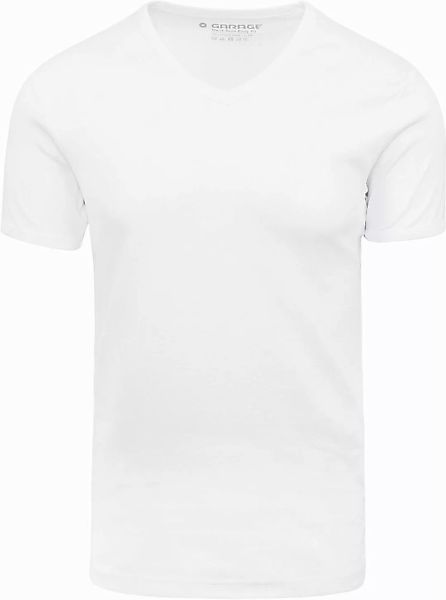 Garage Basic T-Shirt Weiss V-Hals - Größe 3XL günstig online kaufen