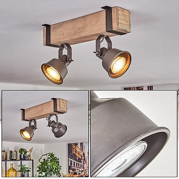 hofstein Deckenleuchte Deckenlampe verstellbar aus Metall/Holz günstig online kaufen